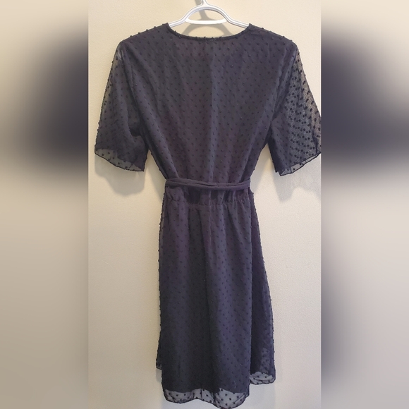 ☆3\35$ | Black Boho Dotted Ruffle Bow Tie Dress in Medium - Picture 7 of 11